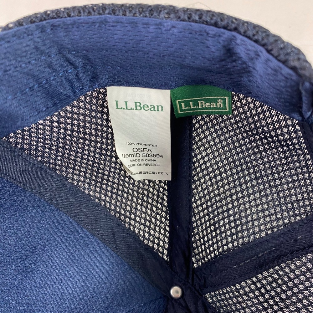 LL Bean Trucker Hat Mesh Snapback Grey Blue Mountain Patch Logo Cap OSFA 503594 - Picture 9 of 9